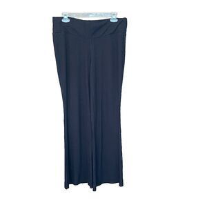 Athleta Wide Leg Flare Pants Womens Large Black Brown Pull On Athleisure‎